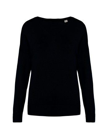 Eco-friendly ladies’ V-neck lyocell jumper 2
