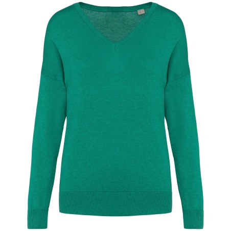 Jersey ecorresponsable cuello de pico de lyocell mujer