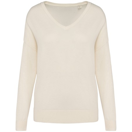 Eco-friendly ladies’ V-neck lyocell jumper