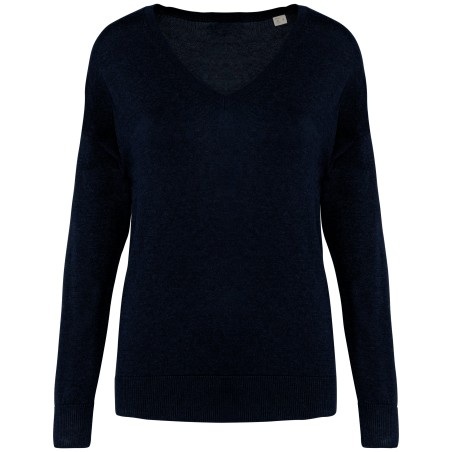 Eco-friendly ladies’ V-neck lyocell jumper