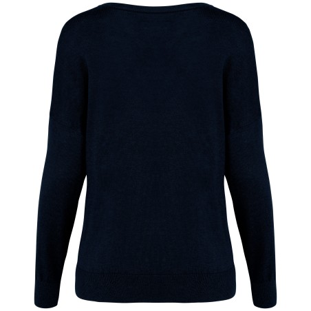 Eco-friendly Ladies\\\' Lyocell V Neck Jumper