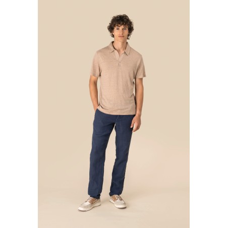 Polo de lino hombre