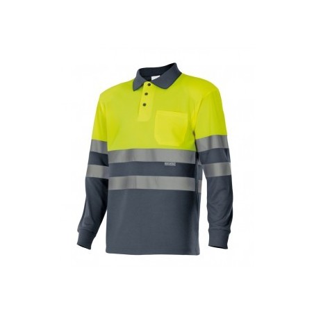 POLO ALTA VISIBILIDAD BICOLOR MANGA LARGA