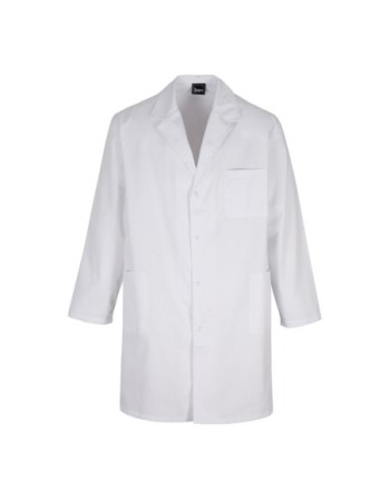 BATA BLANCA DE LABORATORIO CIERRE CORCHETES