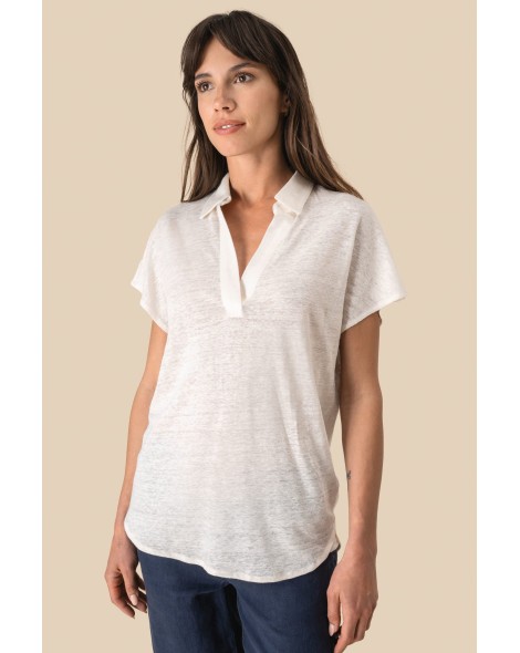 Polo de lino mujer