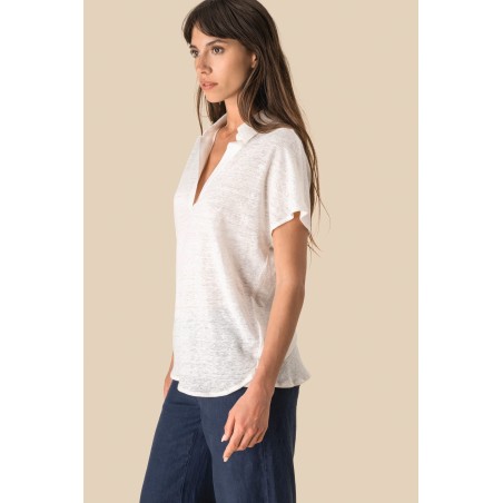 Ladies’ linen polo shirt