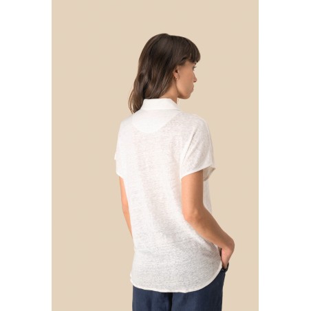 Ladies’ linen polo shirt