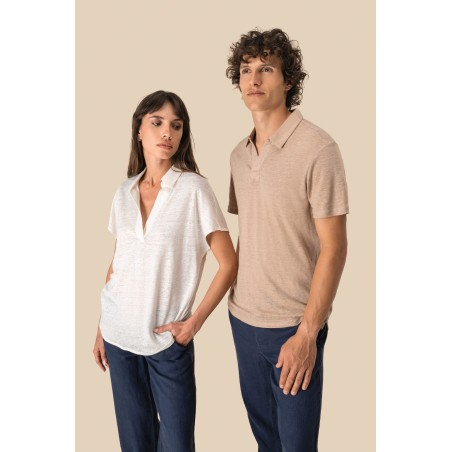 Ladies’ linen polo shirt