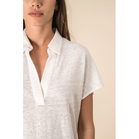 Ladies’ linen polo shirt
