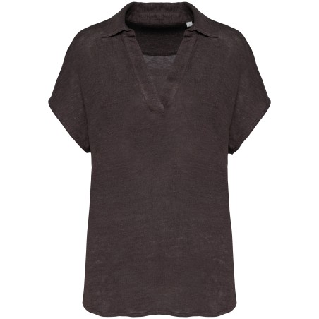 Ladies’ linen polo shirt