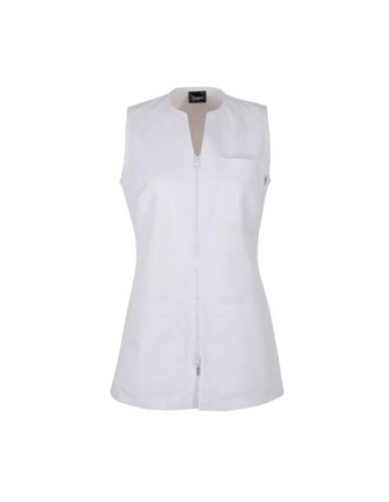 CHAQUETA BLANCA CREMALLERA SIN MANGAS