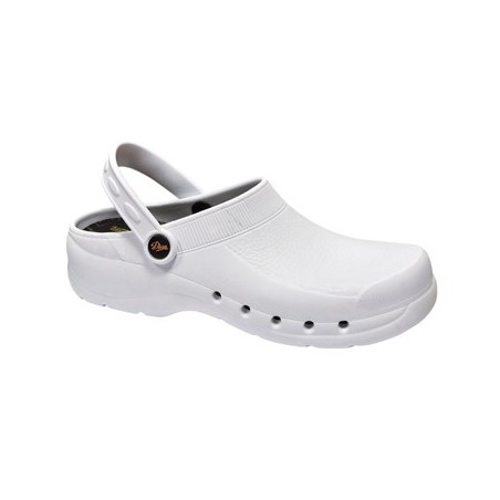 BATA LABORATORIO BLANCA + GAFAS PROTECCIÓN + ZUECO BLANCO SANITARIO