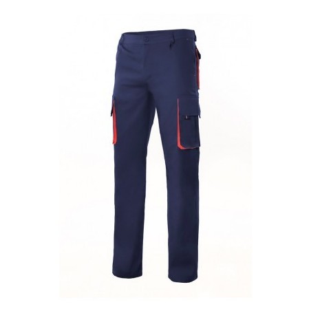 PANTALÓN LABORAL BICOLOR MULTIBOLSILLOS RIBETES