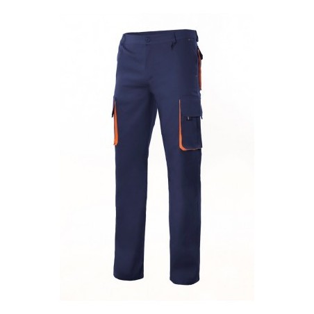 PANTALÓN LABORAL BICOLOR MULTIBOLSILLOS RIBETES