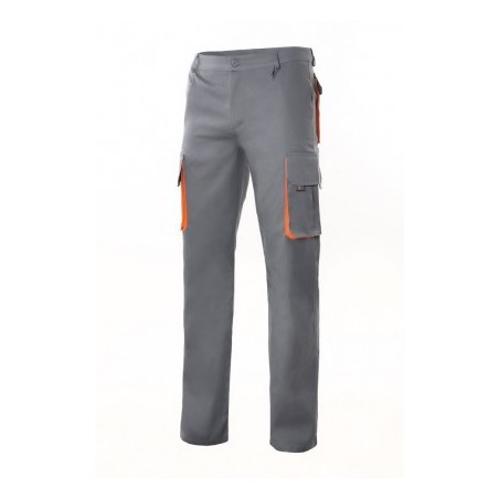 PANTALÓN LABORAL BICOLOR MULTIBOLSILLOS RIBETES