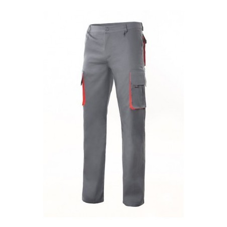 PANTALÓN LABORAL BICOLOR MULTIBOLSILLOS RIBETES