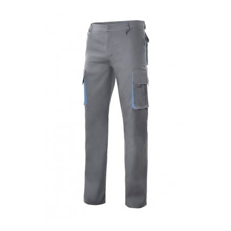 PANTALÓN LABORAL BICOLOR MULTIBOLSILLOS RIBETES