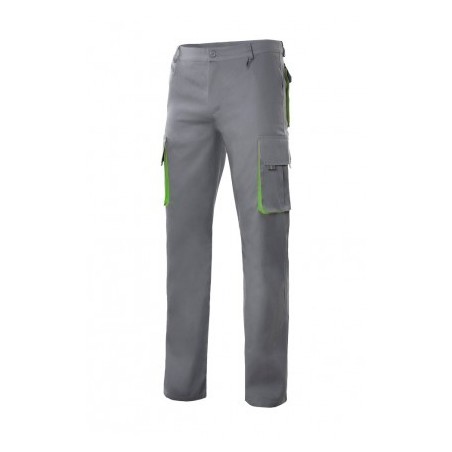 PANTALÓN LABORAL BICOLOR MULTIBOLSILLOS RIBETES