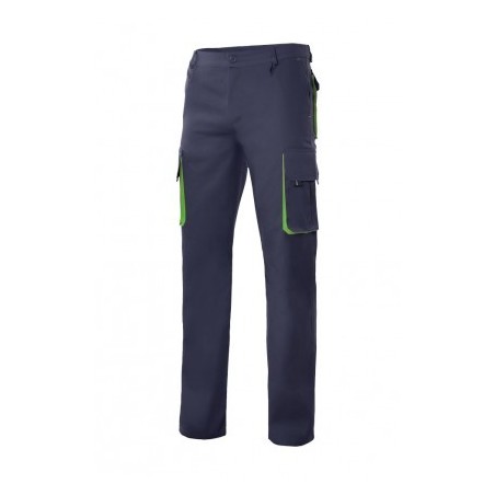 PANTALÓN LABORAL BICOLOR MULTIBOLSILLOS RIBETES