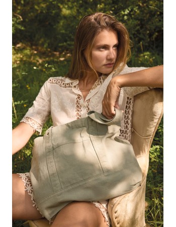 Bolsa shopper grande con bolsillo lateral