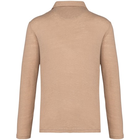 Polo manga larga de lino hombre