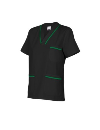 CHAQUETA NEGRA SANITARIA PICO PERSONALIZADA 2