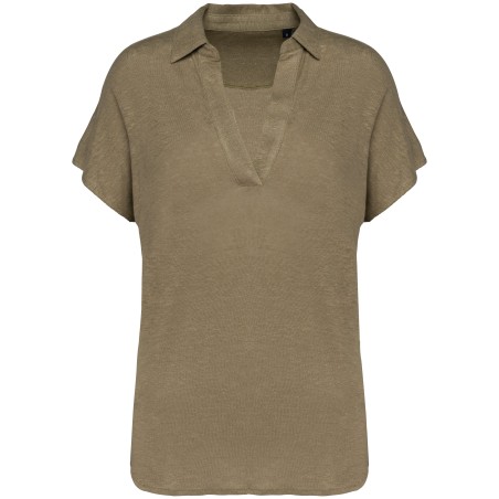 Ladies’ linen polo shirt