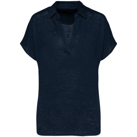Ladies’ linen polo shirt