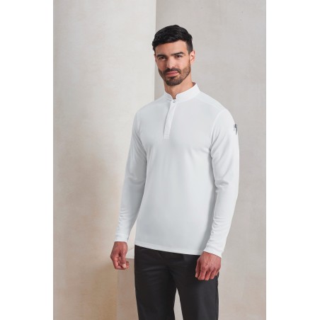 Polo de cocinero Coolchecker Essential de manga larga