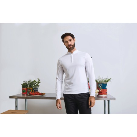 Polo de cocinero Coolchecker Essential de manga larga