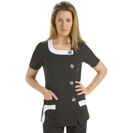 CHAQUETA ENTALLADA BOTÓN AJEDREZ 