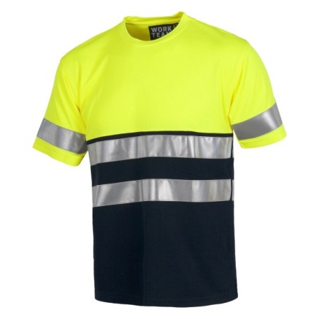 CAMISETA REFLECTANTE BICOLOR MANGA CORTA