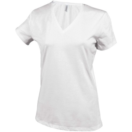 CAMISETA MUJER MANGA CORTA CUELLO PICO