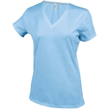 CAMISETA MUJER MANGA CORTA CUELLO PICO