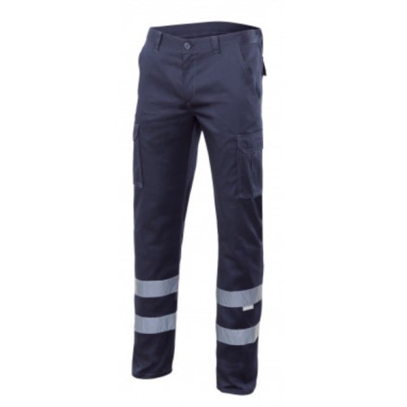 PANTALÓN CON BANDAS REFLECTANTES STRETCH MULTIBOLSILLOS