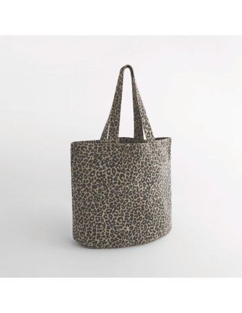 Bolsa de lona con estampado de leopardo