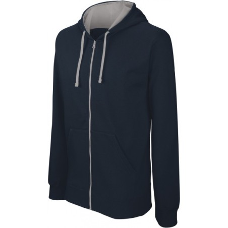SUDADERA BICOLOR CAPUCHA Y CREMALLERA
