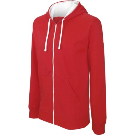 SUDADERA BICOLOR CAPUCHA Y CREMALLERA