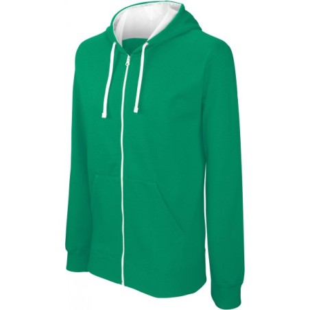 SUDADERA BICOLOR CAPUCHA Y CREMALLERA