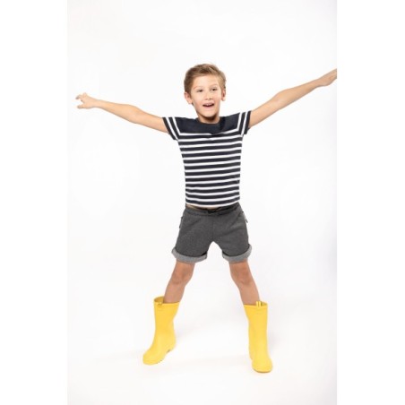 Camiseta marinera cuello redondo algodón orgánico niños