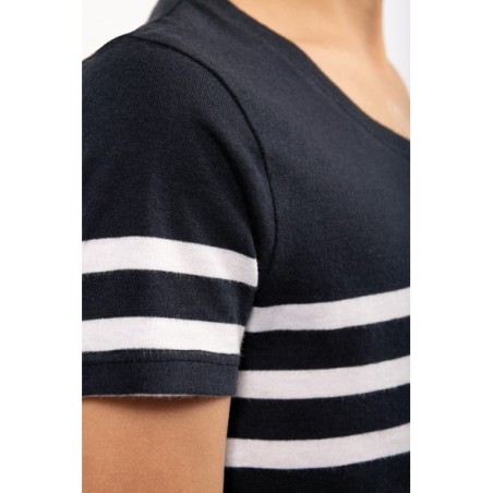 Camiseta marinera cuello redondo algodón orgánico niños