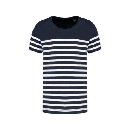 Camiseta marinera cuello redondo algodón orgánico niños