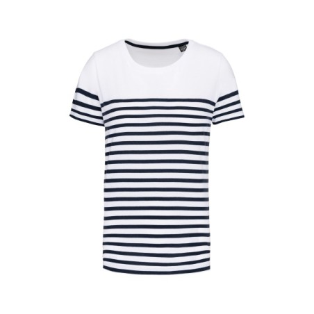 Camiseta marinera cuello redondo algodón orgánico niños