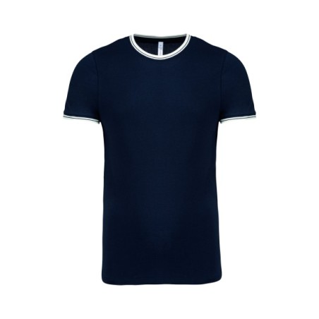 Camiseta de punto piqué con cuello redondo de hombre