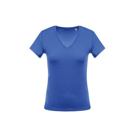 Camiseta con cuello de pico manga corta de mujer