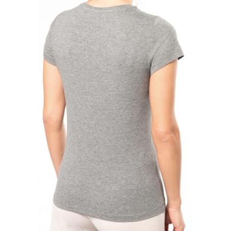 Camiseta de algodón orgánico cuello redondo de mujer