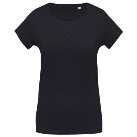 Camiseta de algodón orgánico cuello redondo de mujer