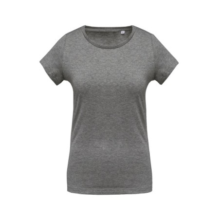 Camiseta de algodón orgánico cuello redondo de mujer
