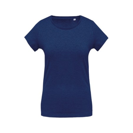 Camiseta de algodón orgánico cuello redondo de mujer