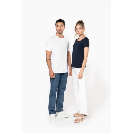 Camiseta orgánica con cuello sin costuras y manga corta hombre